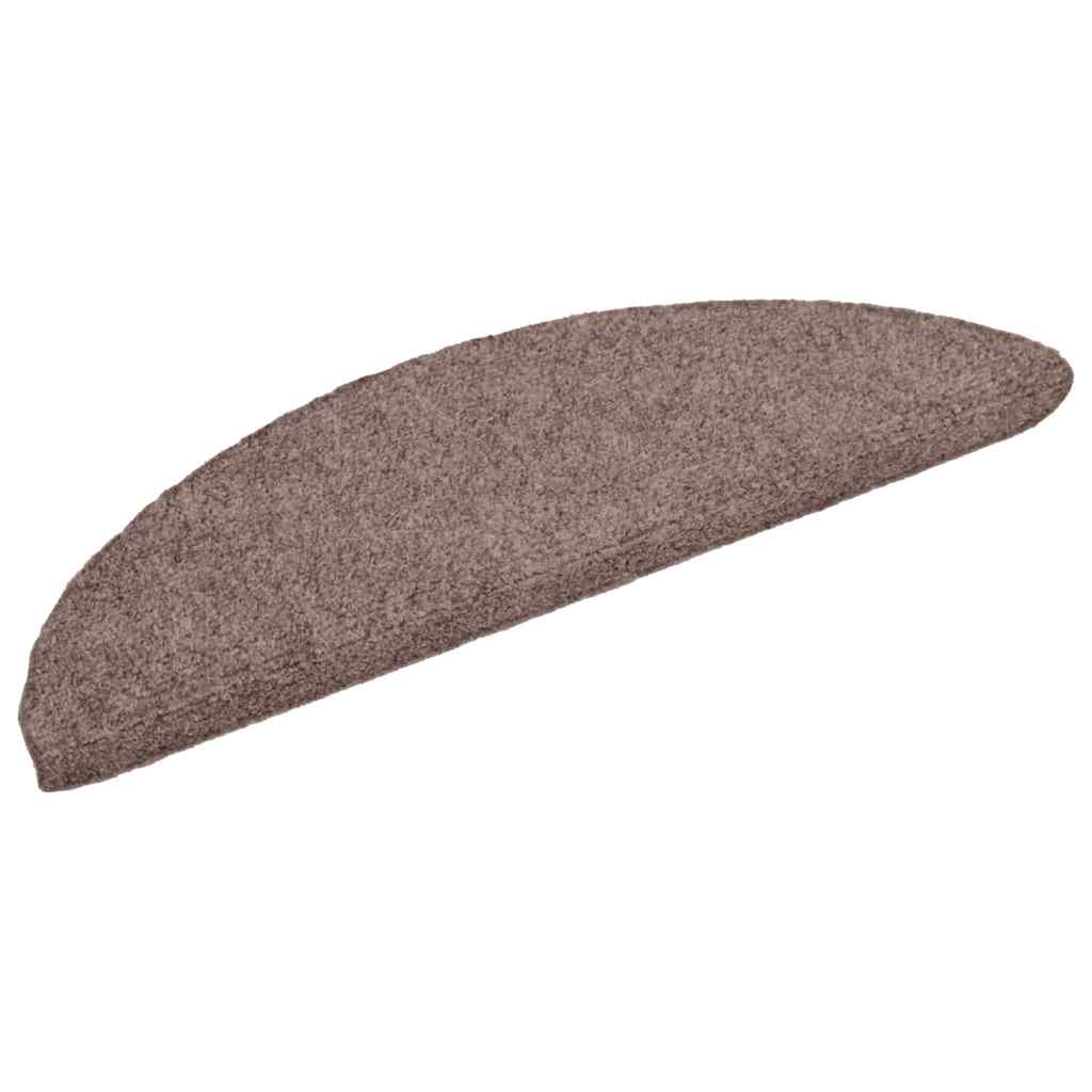 15 db öntapadós lépcsőszőnyeg 56 x 17 x 3 cm világosbarna félkör alakú 3
