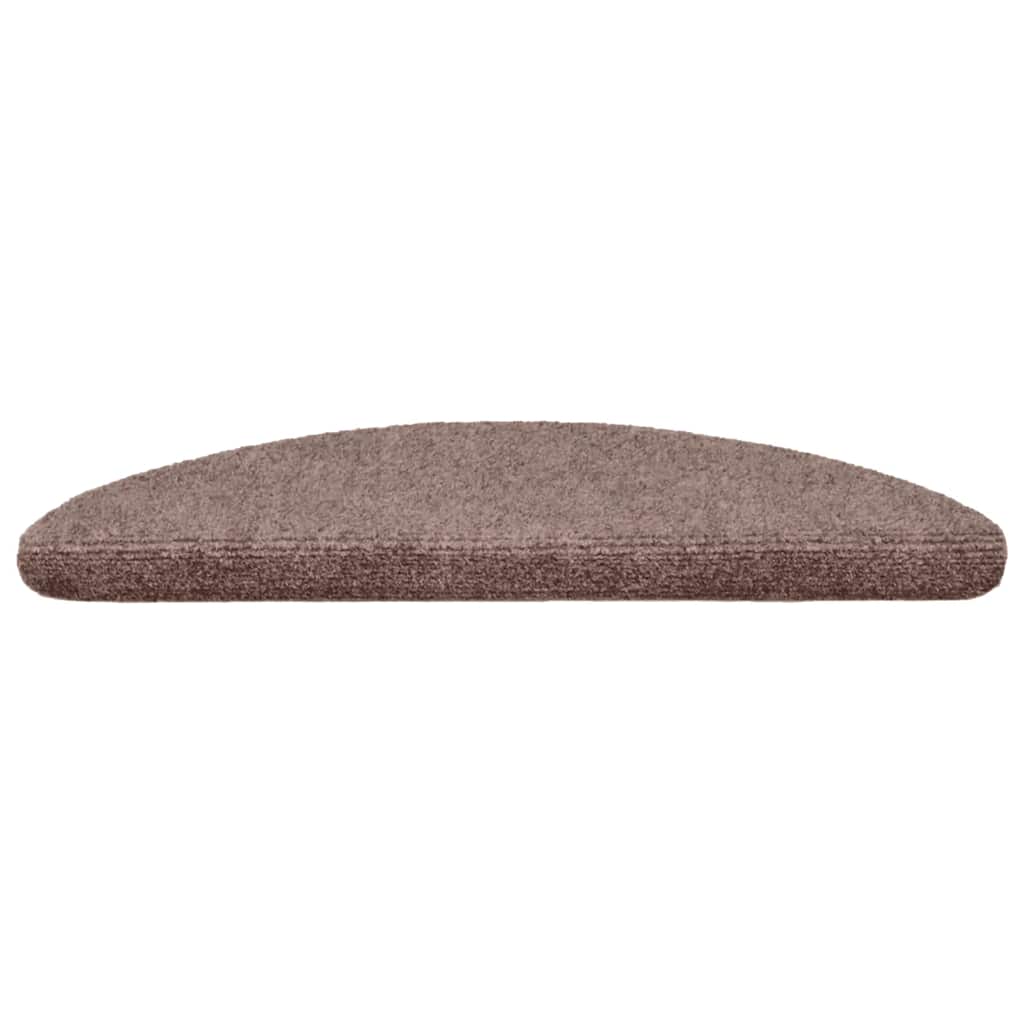 15 db öntapadós lépcsőszőnyeg 56 x 17 x 3 cm világosbarna félkör alakú 4