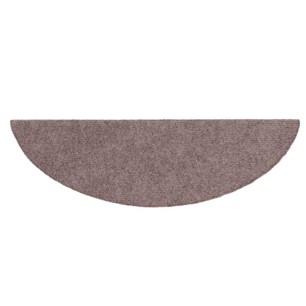 15 db öntapadós lépcsőszőnyeg 56 x 17 x 3 cm világosbarna félkör alakú 5