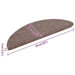 15 db öntapadós lépcsőszőnyeg 56 x 17 x 3 cm világosbarna félkör alakú 8