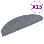 15 db öntapadós lépcsőszőnyeg 65 x 21 x 4 cm világosszürke félkör alakú nagy 2