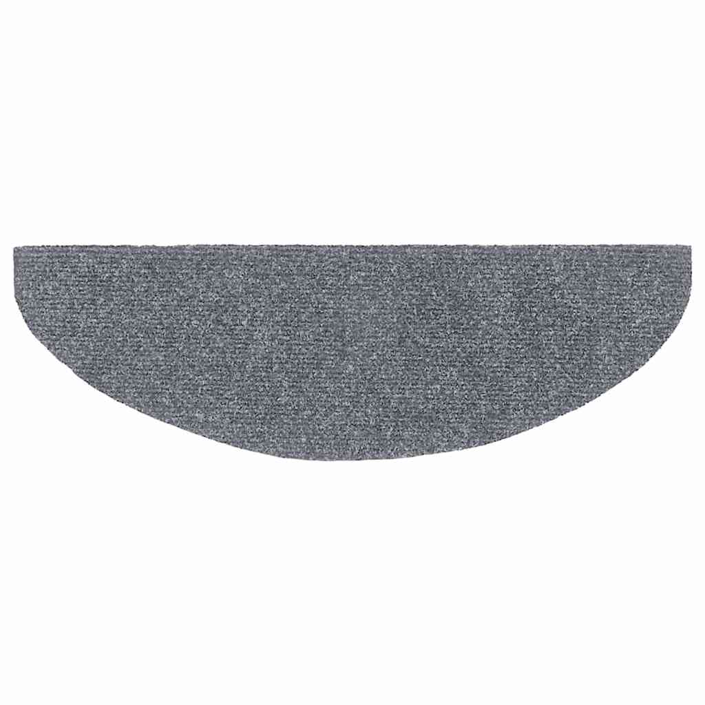 15 db öntapadós lépcsőszőnyeg 65 x 21 x 4 cm világosszürke félkör alakú nagy 5