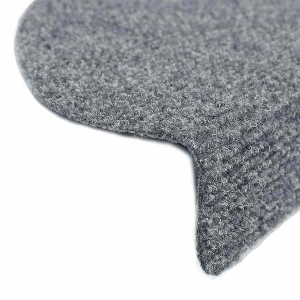 15 db öntapadós lépcsőszőnyeg 65 x 21 x 4 cm világosszürke félkör alakú nagy 6