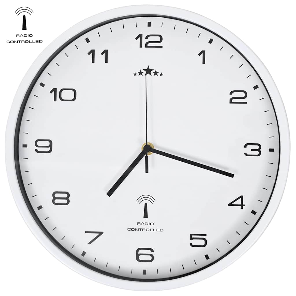 Fehér színű rádióvezérelt falióra kvarcszerkezettel 31 cm