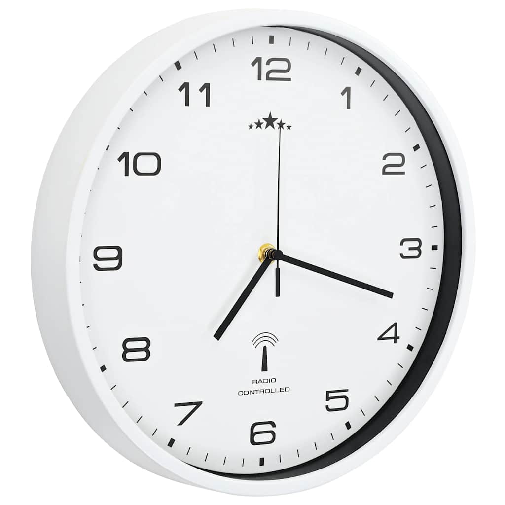 Fehér színű rádióvezérelt falióra kvarcszerkezettel 31 cm 4