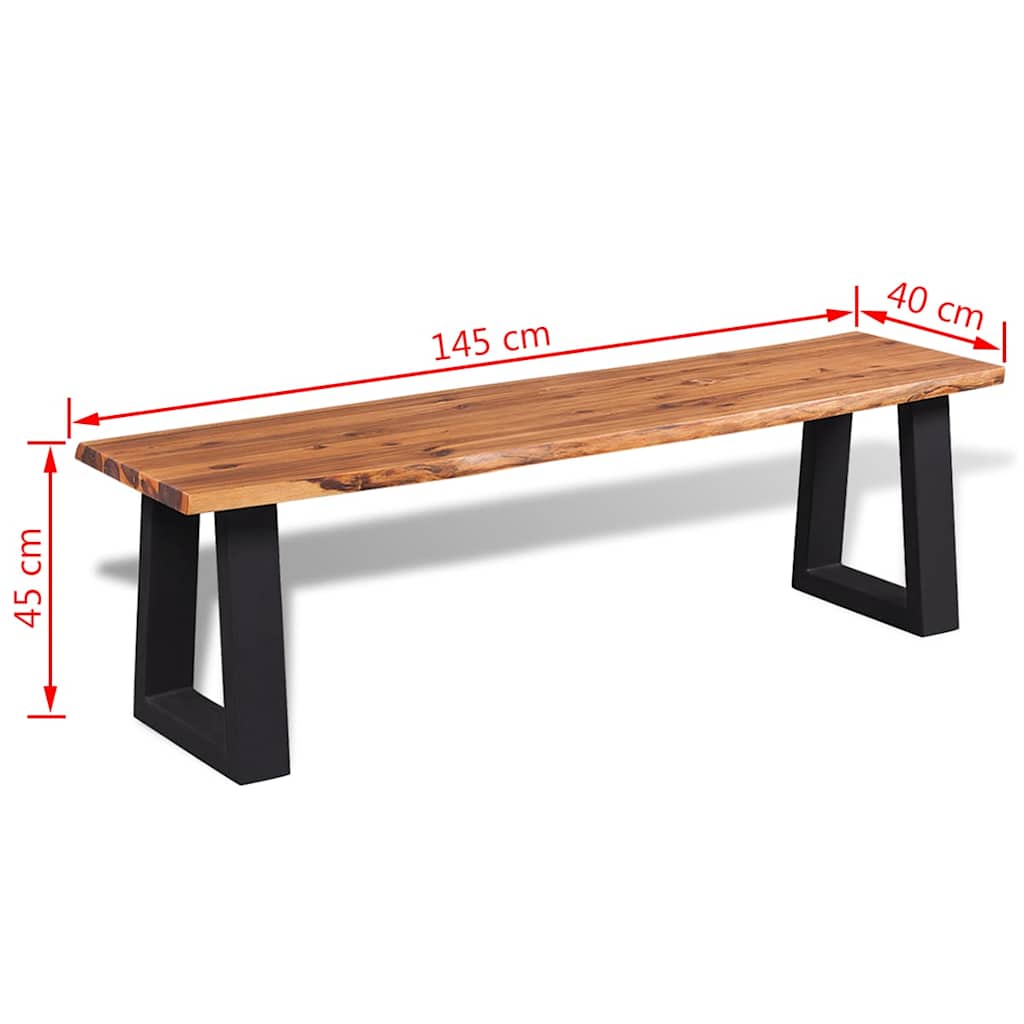 Tömör akácfa pad 145 cm 6