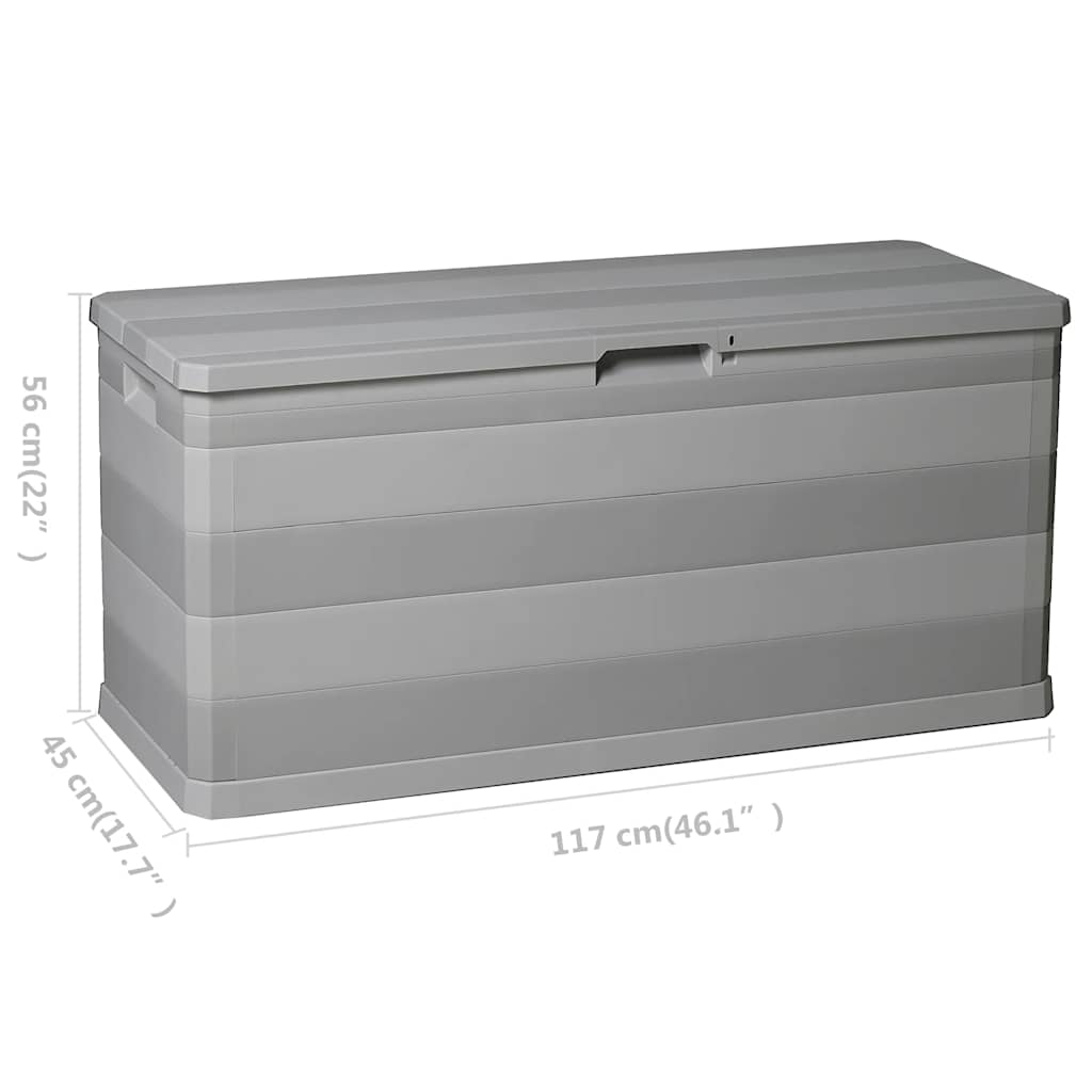Szürke kerti tárolóláda 117 x 45 x 56 cm 8