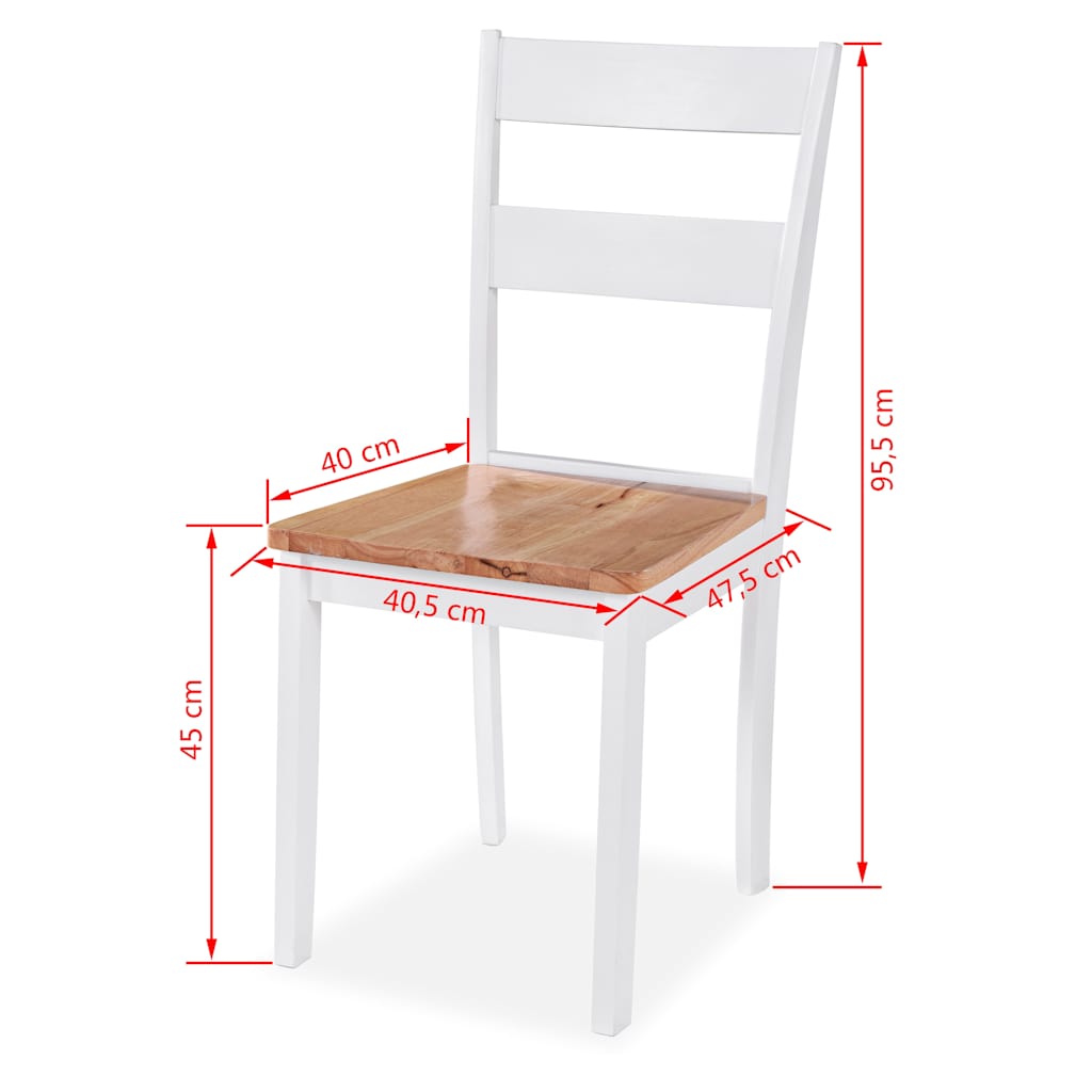 5 részes fehér MDF és gumifa étkezőgarnitúra 8