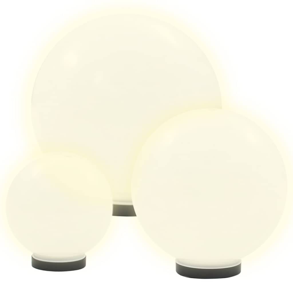 3 db-os LED gömblámpa-szett 20 / 30 / 40 cm PMMA 3