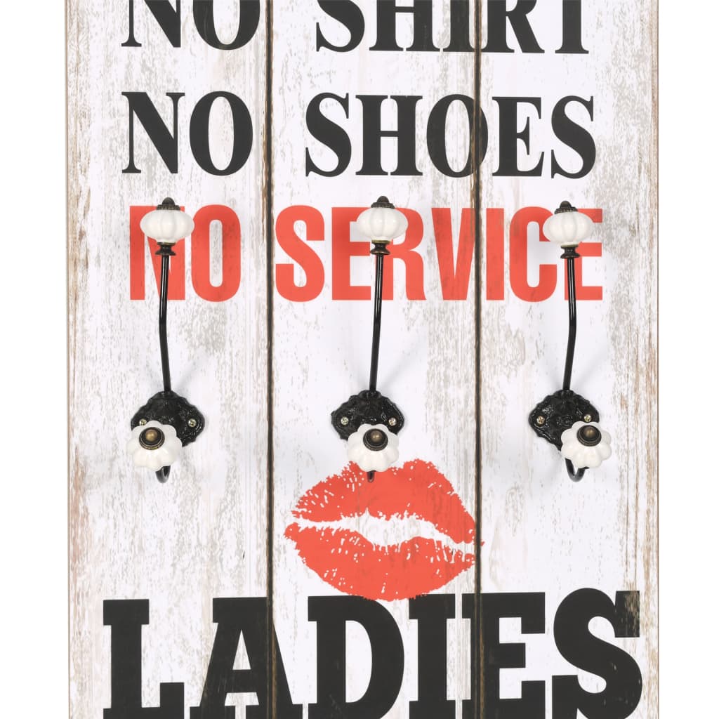 Falra szerelhető fogas 6 akasztóval 120 x 40 cm „MEN LADIES” 4