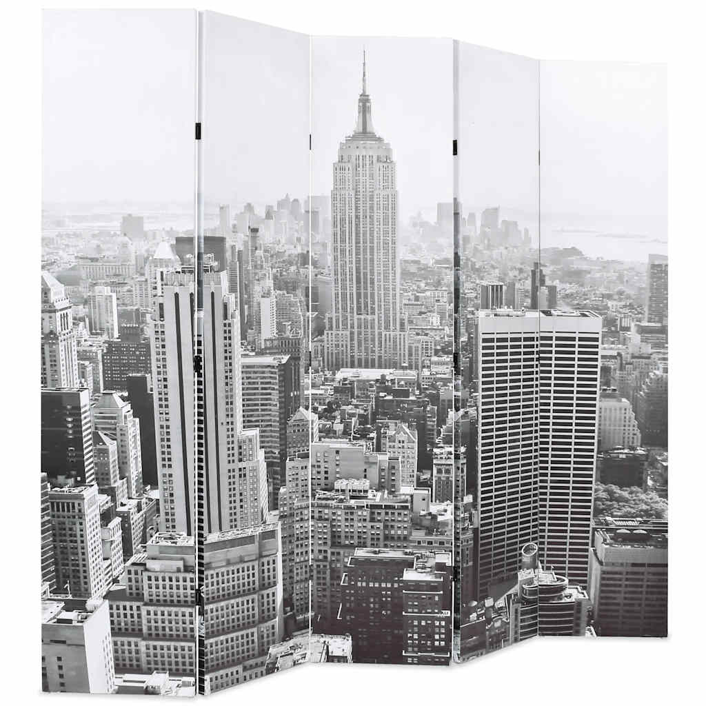 Fekete-fehér New York mintás paraván 200 x 170 cm 2