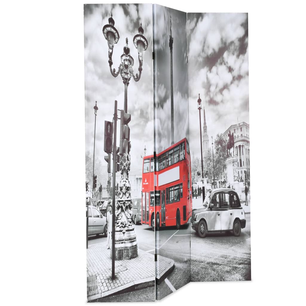 Fekete-fehér londoni busz mintás paraván 120 x 170 cm 2