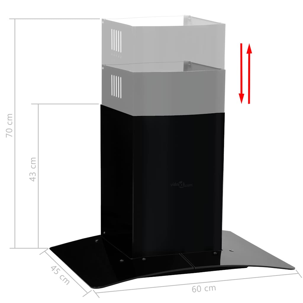 Fekete rozsdamentes acél fali páraelszívó 756 m³/óra 60 cm 4