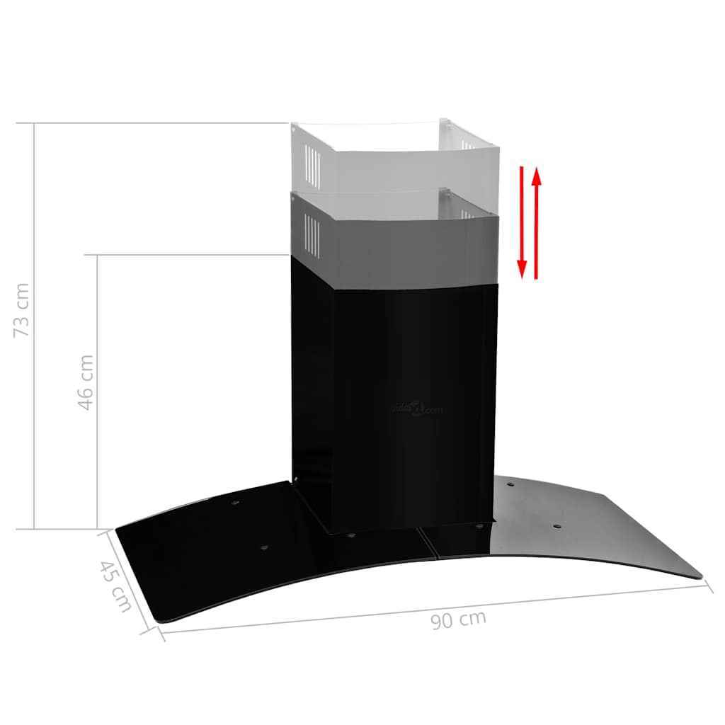 Fekete rozsdamentes acél fali páraelszívó 756 m³/h 90 cm 5