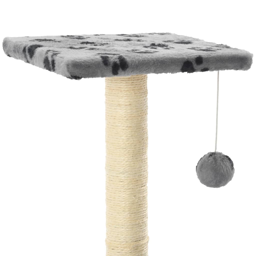 Szürke macskabútor szizál kaparófákkal 65 cm 4