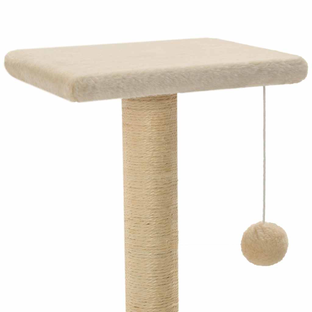Bézs macskabútor szizál kaparófákkal 65 cm 4