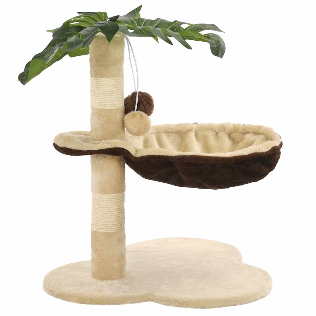 Bézs/barna macskabútor szizál kaparófával 50 cm 2