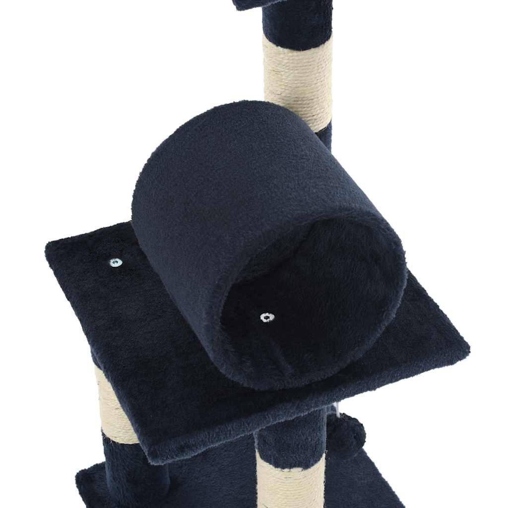 Sötétkék macskabútor szizál kaparófákkal 65 cm 6