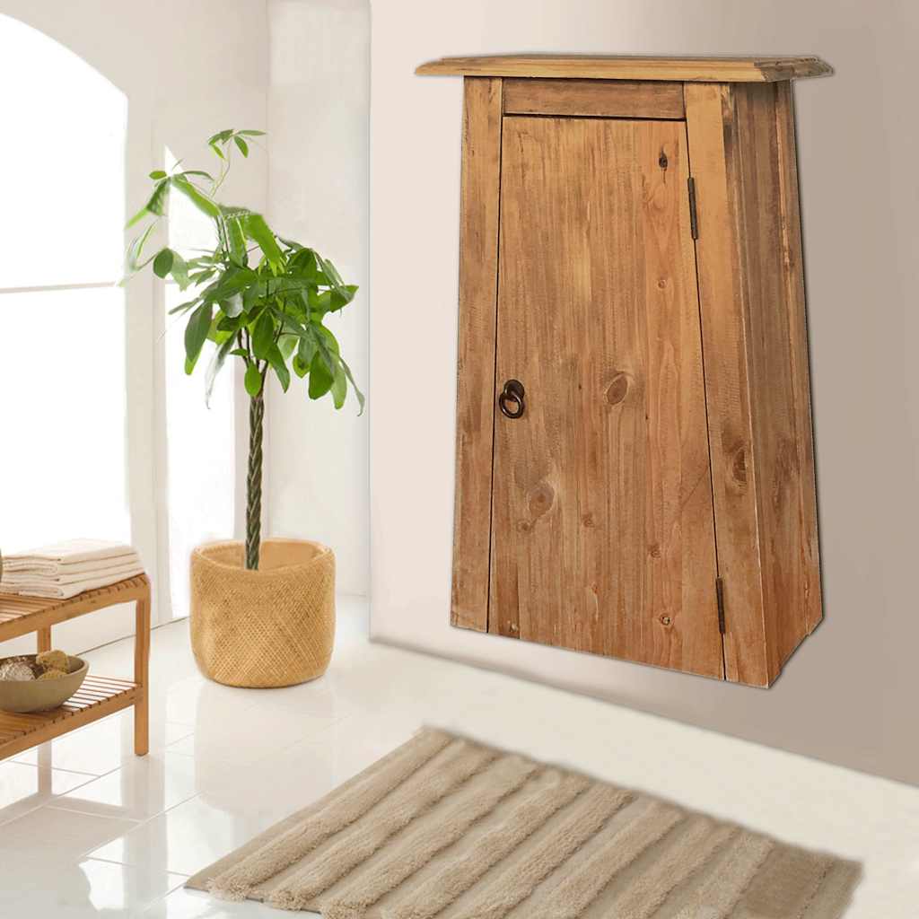 Tömör újrahasznosított fenyőfa faliszekrény 42 x 23 x 70 cm 11
