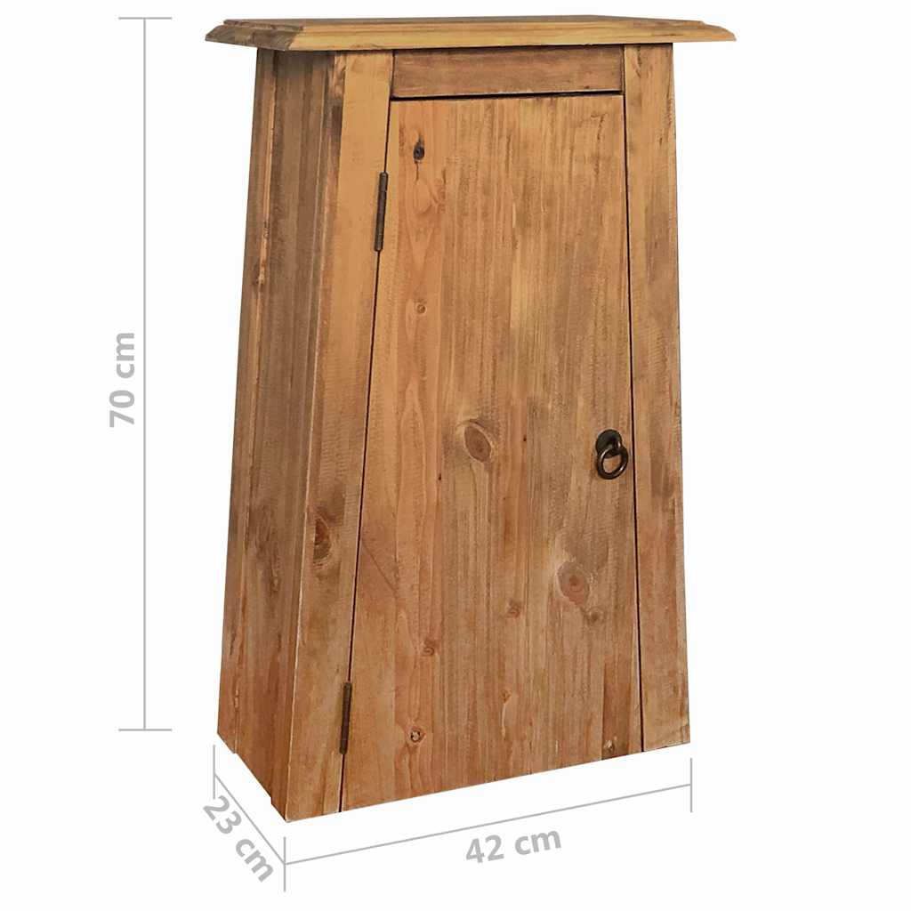 Tömör újrahasznosított fenyőfa faliszekrény 42 x 23 x 70 cm 10