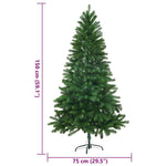 Zöld műkarácsonyfa élethű tűlevelekkel 150 cm 8