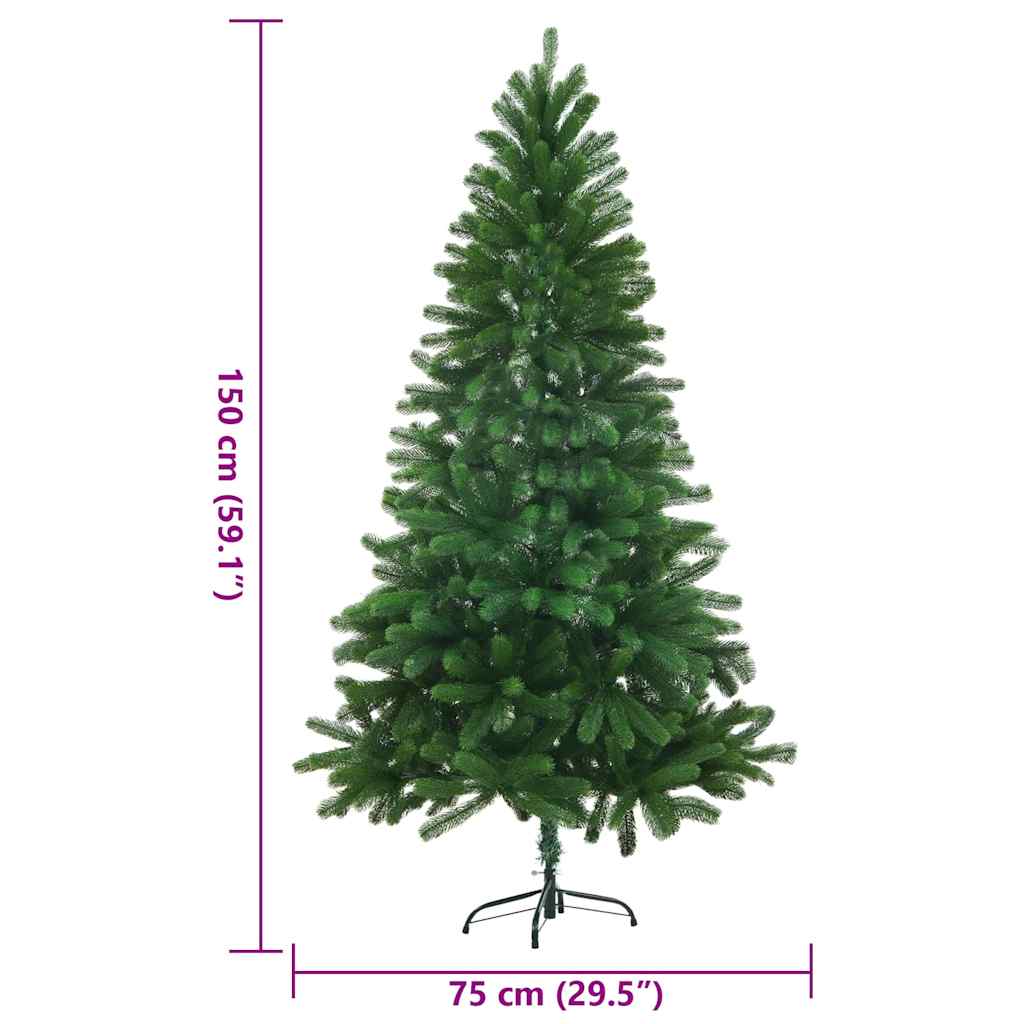 Zöld műkarácsonyfa élethű tűlevelekkel 150 cm 8