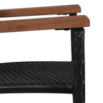 9 darabos fekete kültéri polyrattan és akácfa étkezőszett 5