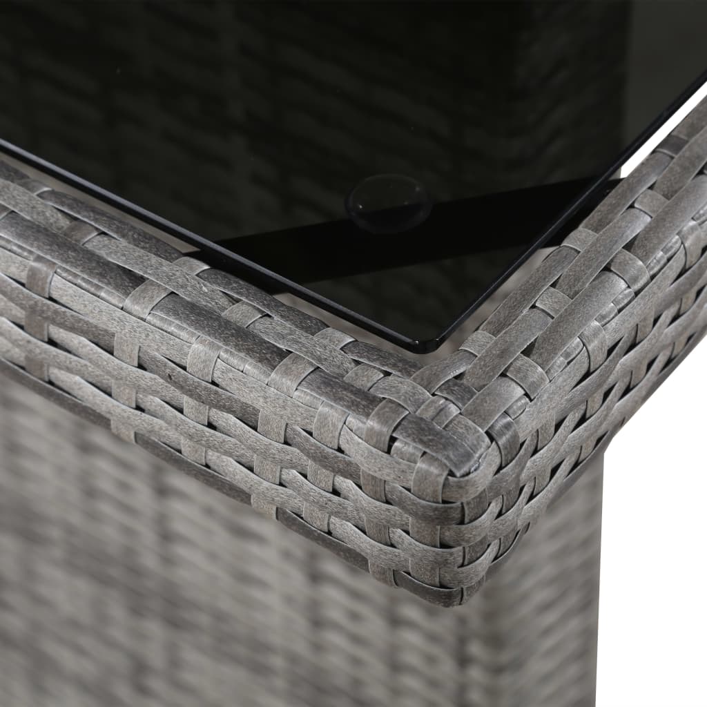 Polyrattan és üveg kerti asztal 240 x 90 x 74 cm 2