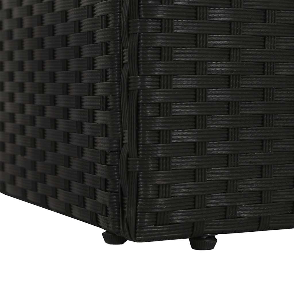 Fekete polyrattan kerti ágy 195 x 60 cm 7