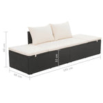 Fekete polyrattan kerti ágy 195 x 60 cm 8