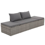 Szürke polyrattan kerti ágy 195 x 60 cm 2