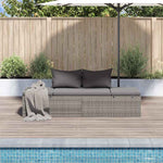 Szürke polyrattan kerti ágy 195 x 60 cm 3