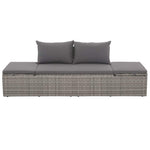 Szürke polyrattan kerti ágy 195 x 60 cm 4