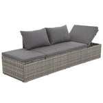 Szürke polyrattan kerti ágy 195 x 60 cm 5
