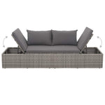 Szürke polyrattan kerti ágy 195 x 60 cm 6