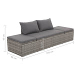 Szürke polyrattan kerti ágy 195 x 60 cm 8
