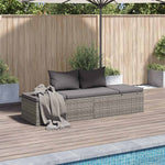 Szürke polyrattan kerti ágy 195 x 60 cm