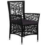 9-részes fekete kültéri polyrattan étkezőgarnitúra 4