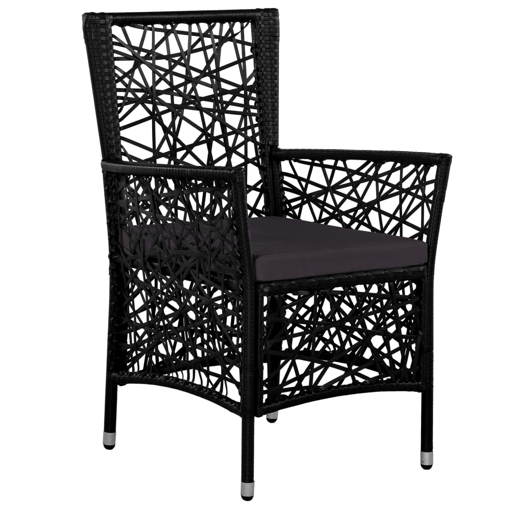 9-részes fekete kültéri polyrattan étkezőgarnitúra 4