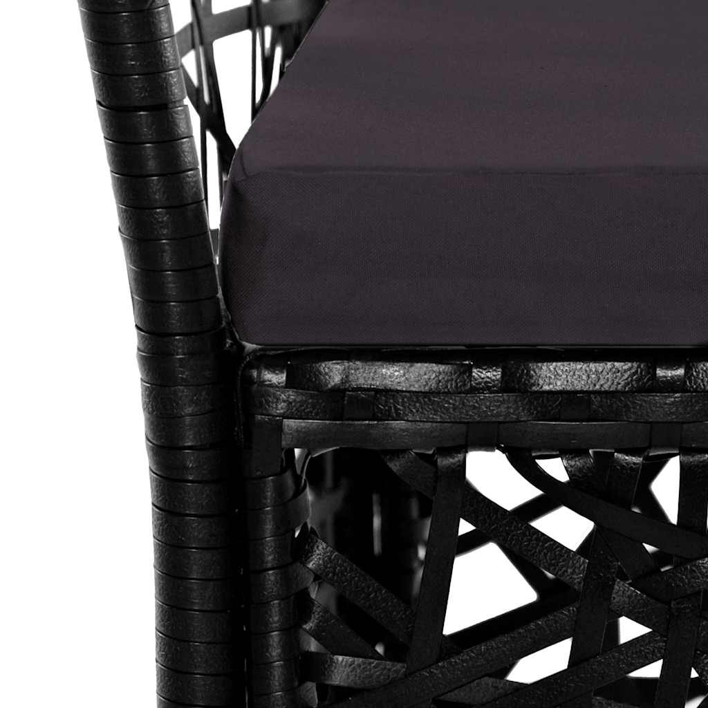 9-részes fekete kültéri polyrattan étkezőgarnitúra 6