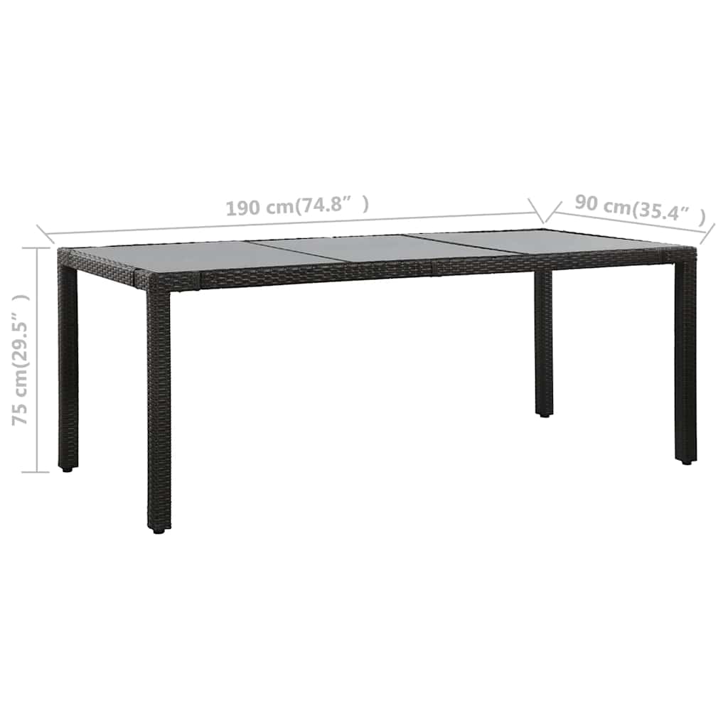 9-részes fekete kültéri polyrattan étkezőgarnitúra 7