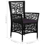 9-részes fekete kültéri polyrattan étkezőgarnitúra 8