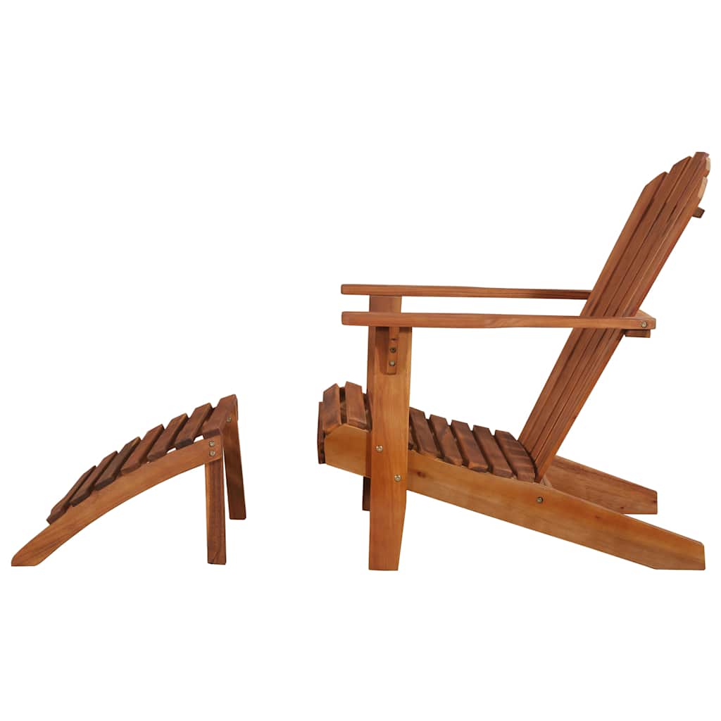 Tömör akácfa kerti Adirondack szék lábtartóval 6