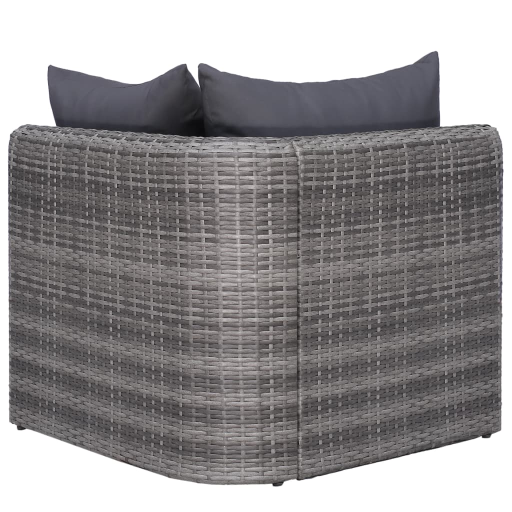 8-részes szürke polyrattan kerti bútorszett párnákkal 5