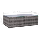 8-részes szürke polyrattan kerti bútorszett párnákkal 10