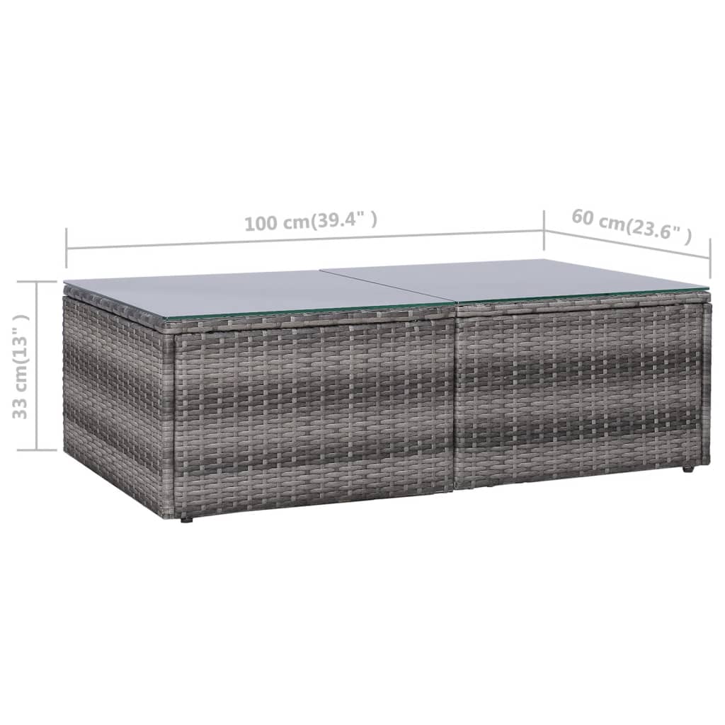 8-részes szürke polyrattan kerti bútorszett párnákkal 10