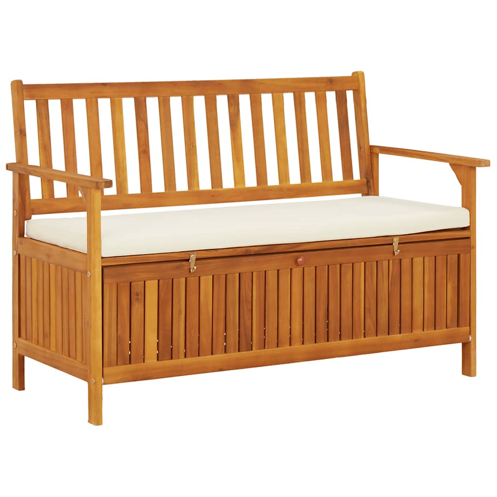 Tömör akácfa kerti XL tárolópad 120 x 63 x 84 cm