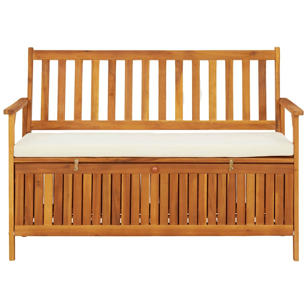 Tömör akácfa kerti XL tárolópad 120 x 63 x 84 cm 2