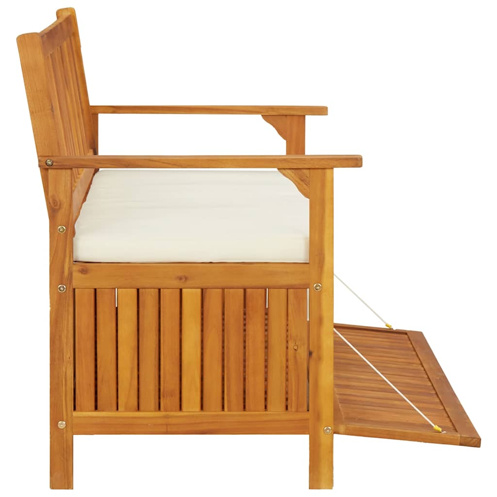 Tömör akácfa kerti XL tárolópad 120 x 63 x 84 cm 6