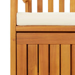 Tömör akácfa kerti XL tárolópad 120 x 63 x 84 cm 8